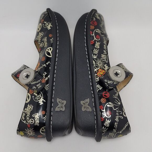 Alegria Peace & Love Patent Leather Slip On Mary Jane Shoes Size 38 PAL-311 - Picture 10 of 13